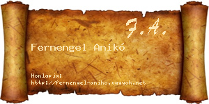 Fernengel Anikó névjegykártya